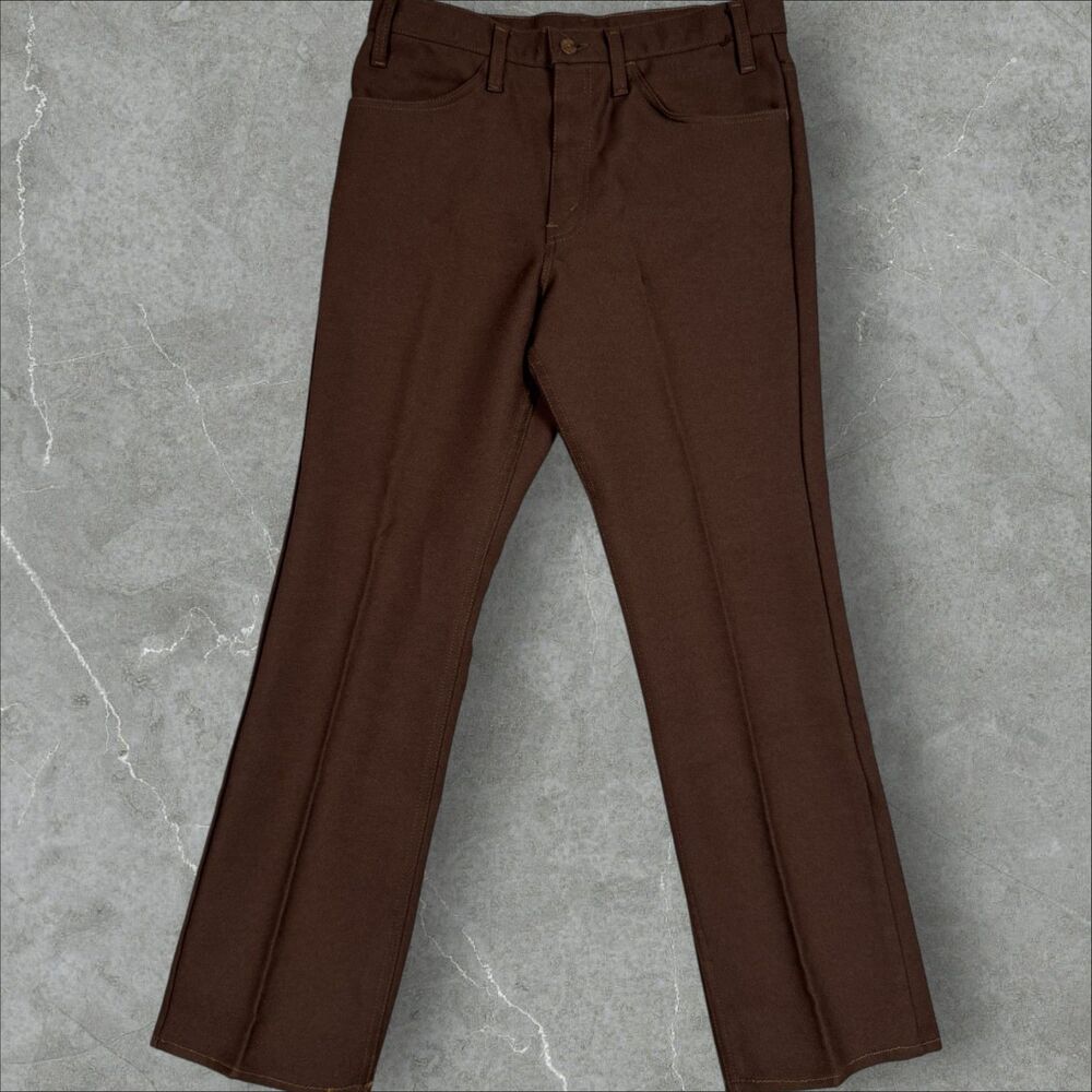 Vintage 80s Levis 698M Dark Brown Black and Gold Tab Pleated Dress Pants - 32x29